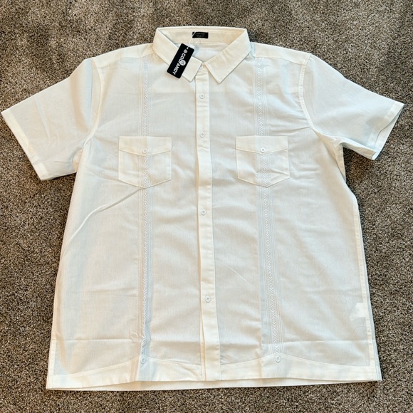 NWT Coofandy Men’s short sleeve white shirt XXL - Picture 1 of 5